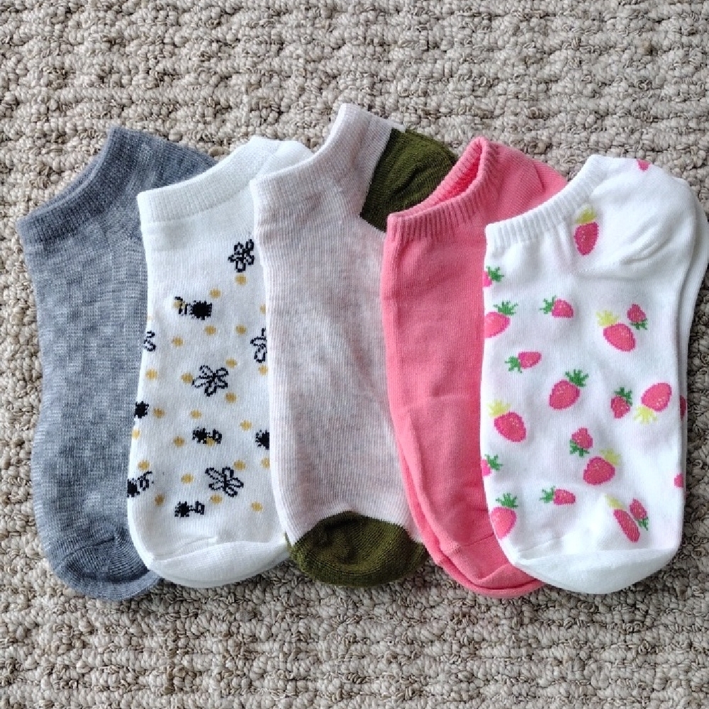 Colorful Ankle Socks, Five-pack